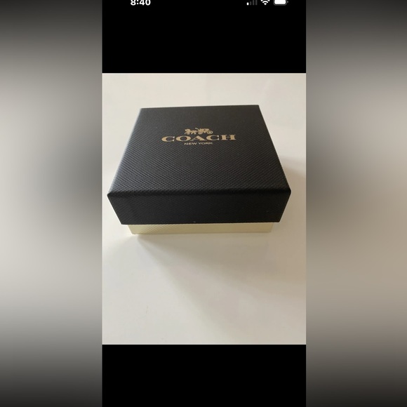 NWT Coach Open Circle Stone Earrings 54516 Red/Gold - Picture 6 of 7